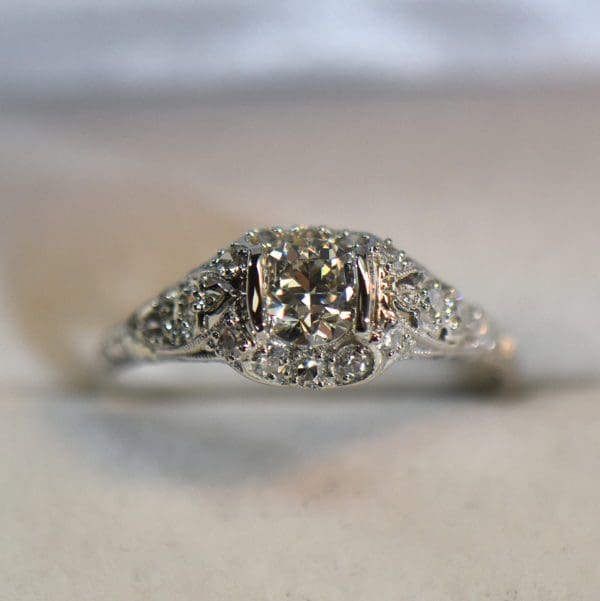 art deco platinum diamond engagement ring with old euro cut center.JPG 1