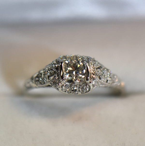 art deco platinum diamond engagement ring with old euro cut center.JPG