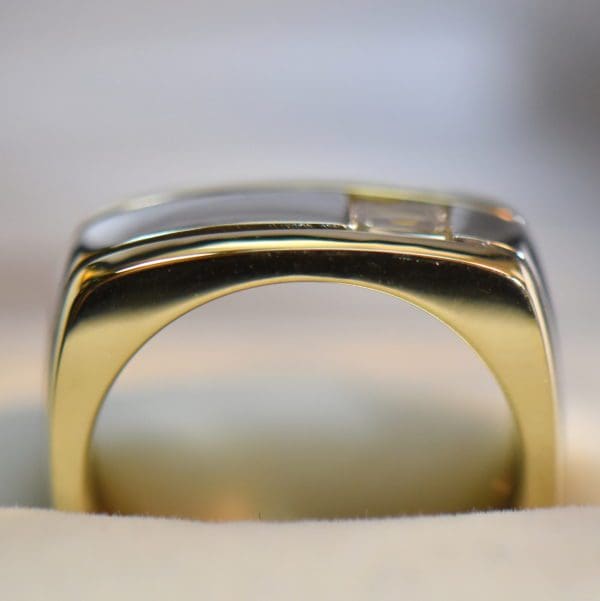 custom gents emerald cut diamond ring with square euroshank 2.JPG
