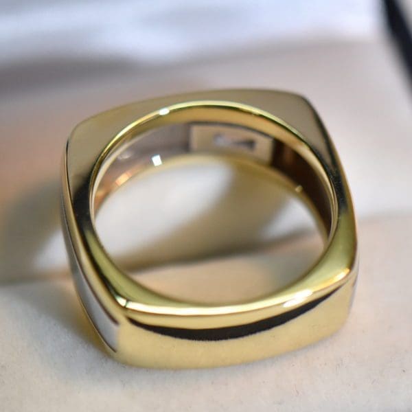 custom gents emerald cut diamond ring with square euroshank 5.JPG
