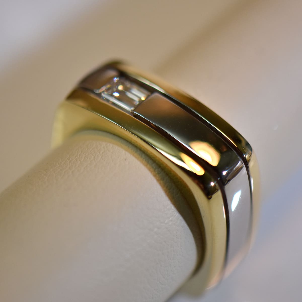 Emerald cut diamond online ring for men