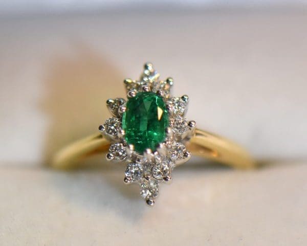 estate oval natural gem emerald diamond halo ring 5.JPG