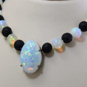 mens opal necklace with ethiopian opal beads and 35ct opal centerpiece.JPG