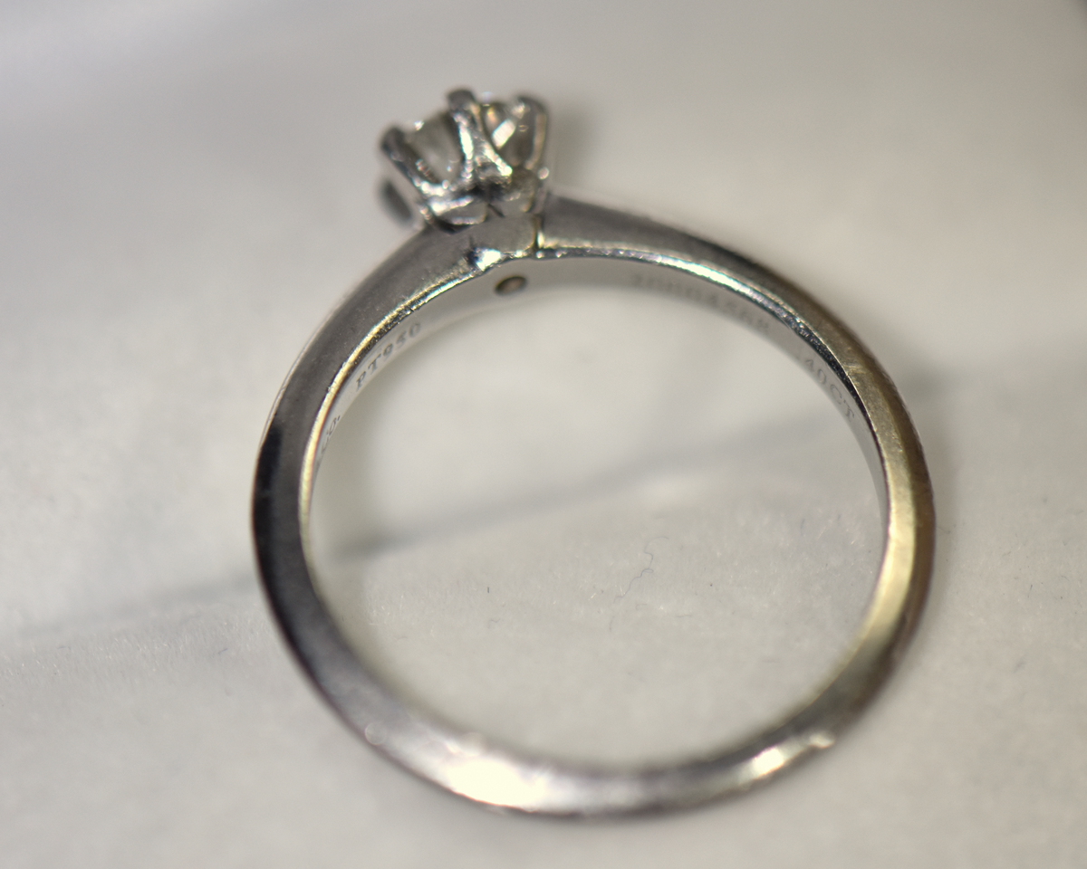 Tiffany & Co. Tiffany Setting .20 TCW Diamond Knife Edge Engagement Ring  Size 4 — DeWitt's Diamond & Gold Exchange
