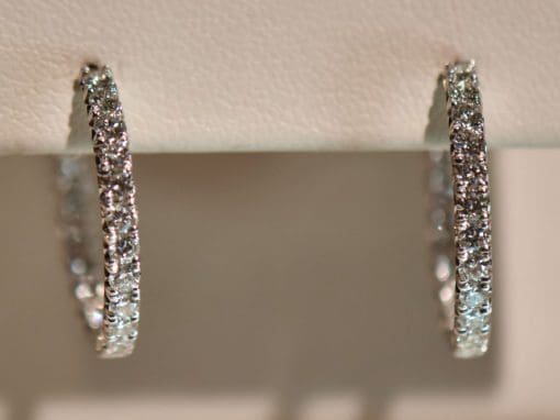 18k white gold inside out diamond hoop earrings 5