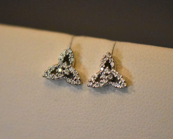 celtic trinity knot diamond stud earrings 2