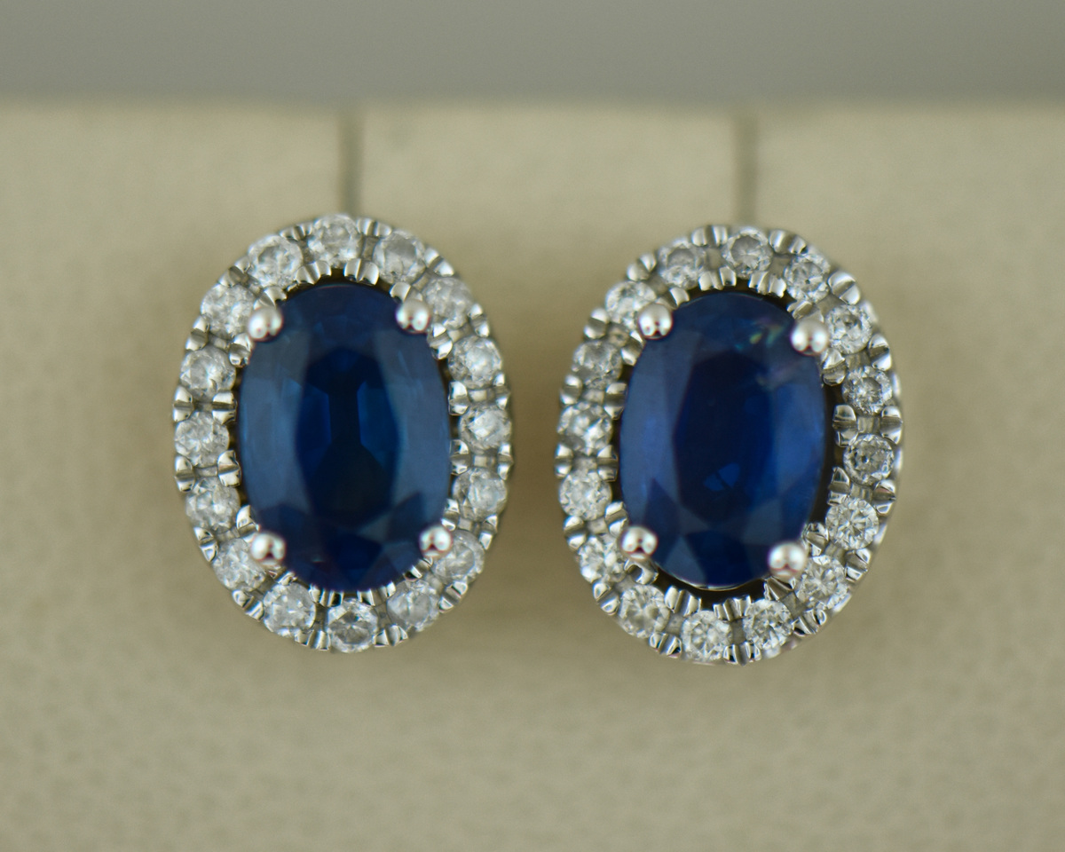 Buy White Gold Oval Diamond Halo Studs | Shop Luxury Earrings – Danson  Jewelers