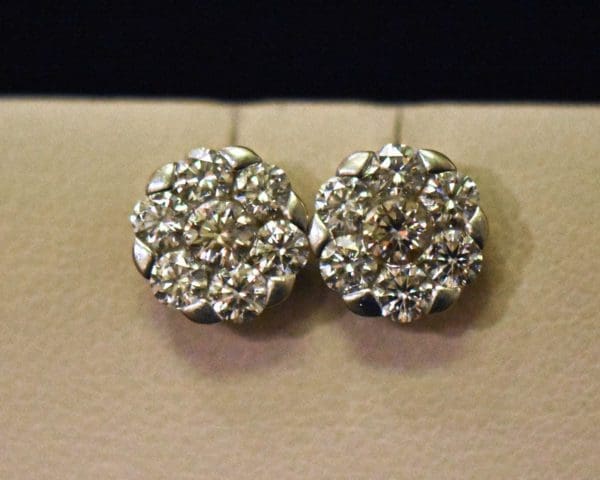round diamond cluster stud earrings effy vs 3