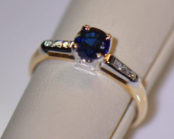 vintage blue sapphire gold engagement ring.JPG