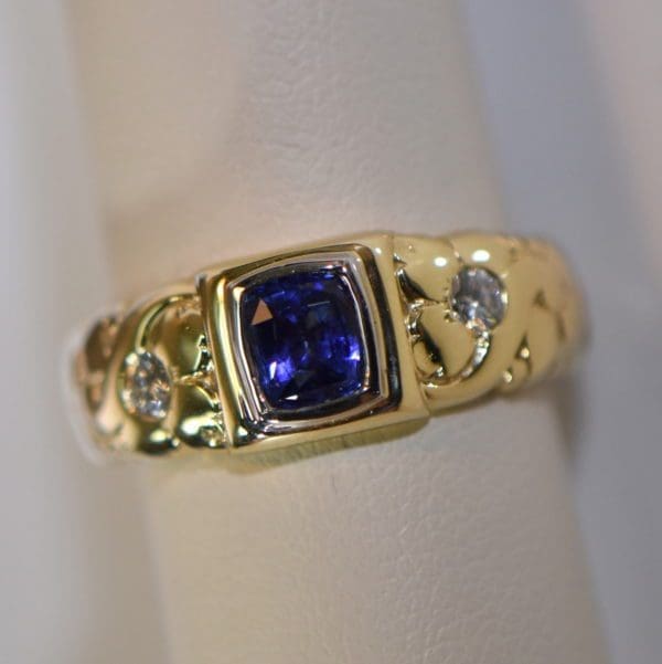 vintage sapphire mens ring yellow gold 5.JPG