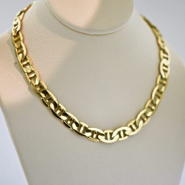 14k yellow gold marriner link chain