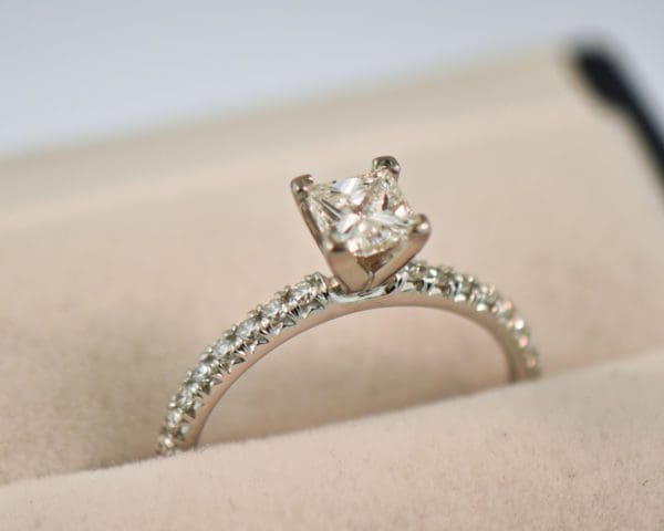 74ct princess cut vvs diamond accented solitaire engagement ring