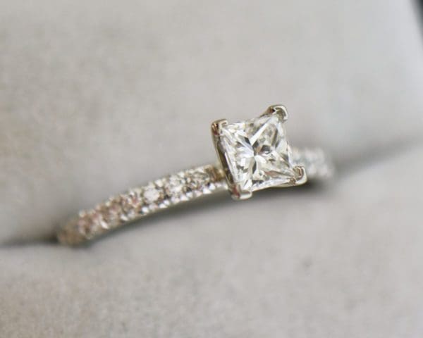 74ct princess cut vvs diamond accented solitaire engagement ring 2