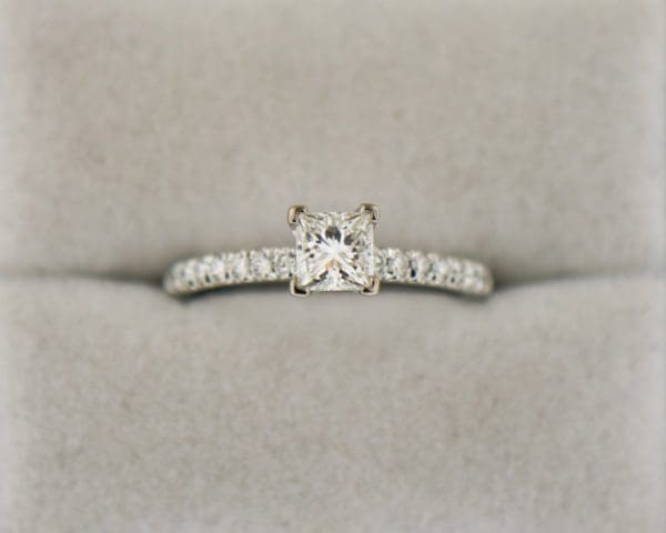 74ct princess cut vvs diamond accented solitaire engagement ring 4