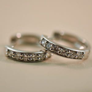 classic small mid size white gold diamond hoop earrings 3