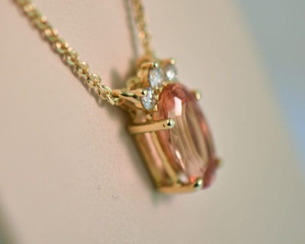 elegant estate pendant with diamonds and orange imperial topaz 2