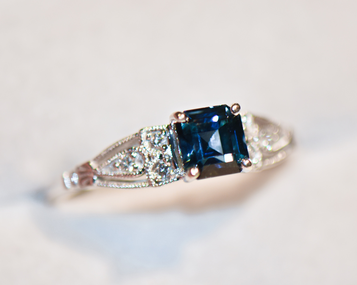 14k Gold Full Eternity Princess Cut Sapphire Ring – FERKOS FJ