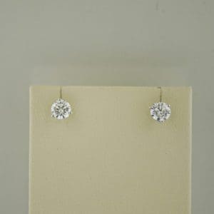 lab grown diamond stud earrings in white gold martini settings
