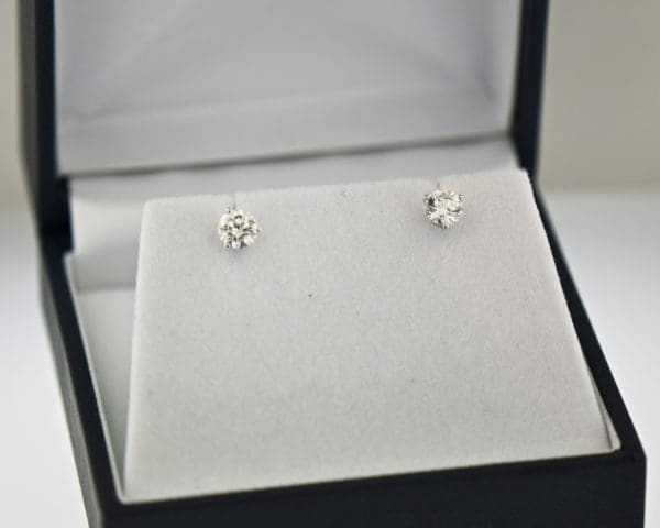 lab grown diamond stud earrings in white gold martini settings 2