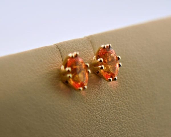loliondo fanta orange spessartite garnet stud earrings 3