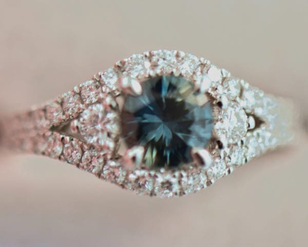 round teal sapphire and diamond engagement ring white gold 5
