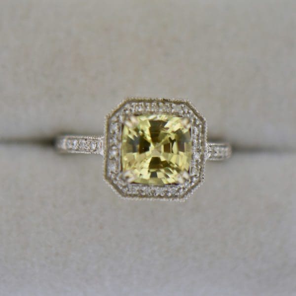 yellow sapphire vintage style halo engagement ring white gold 5