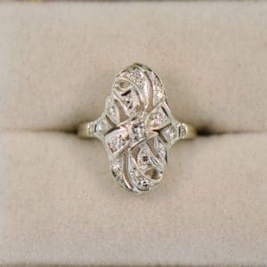 art deco diamond white gold cocktail ring