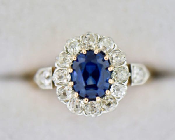 edwardian princess diana style sapphire diamond ring no heat pailin blue sapphire 5