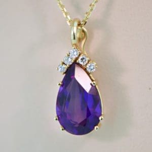 estate pear amethyst enhancer pendant
