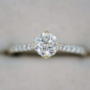 90ct round diamond accented solitaire modern engagement ring