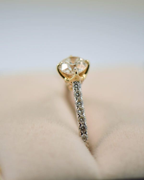 90ct round diamond accented solitaire modern engagement ring 4