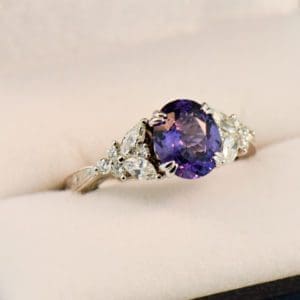 amazing purple sapphire and diamond engagement ring