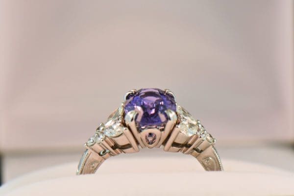 amazing purple sapphire and diamond engagement ring 5