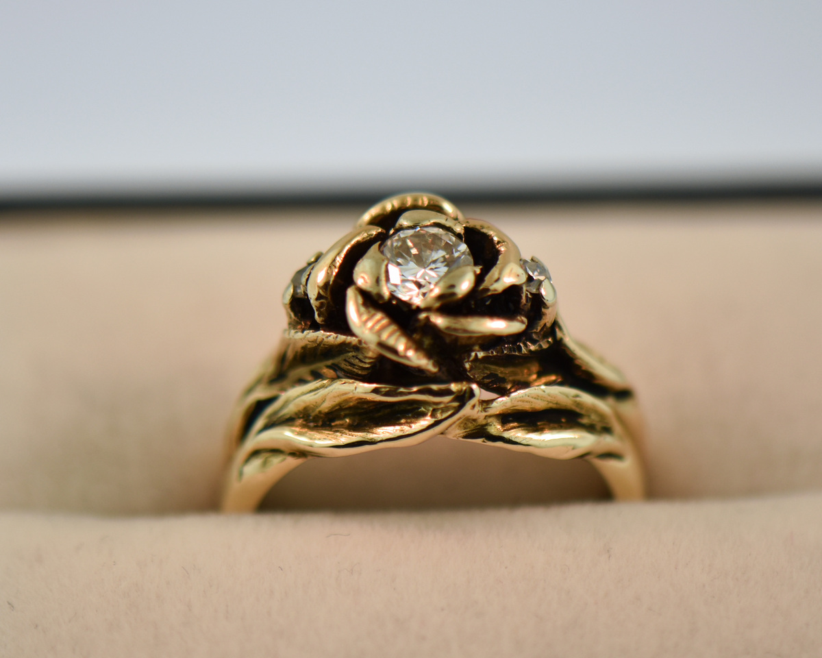 Engagement Ring -Cushion Diamond Engagement Ring Natural Pink Diamond Halo  Rose gold-ES863CUWG