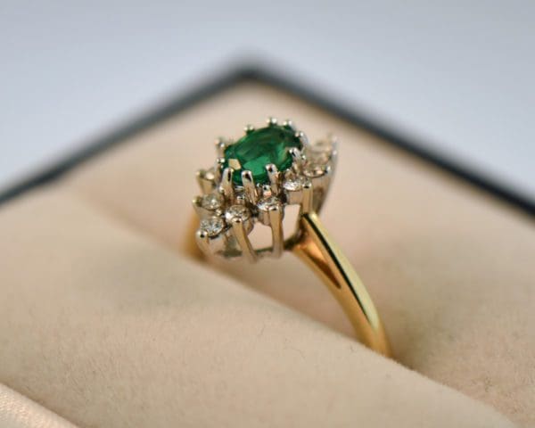 estate emerald and diamond ring top gem oval emerald 3