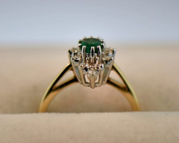 estate emerald and diamond ring top gem oval emerald 4
