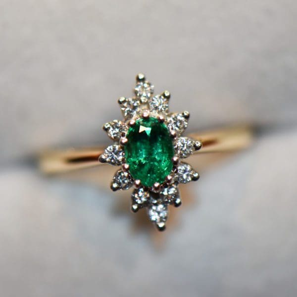 estate emerald and diamond ring top gem oval emerald 5