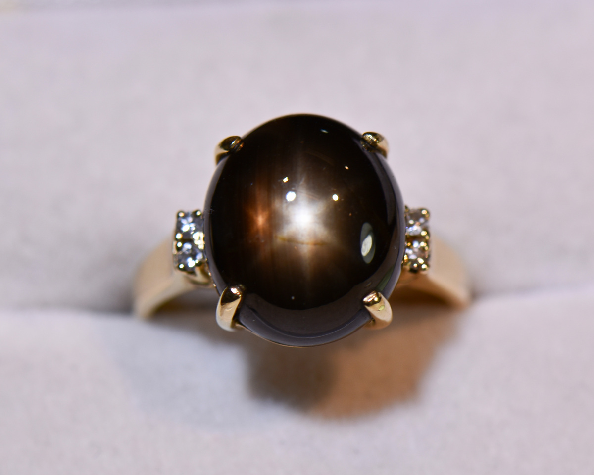 Large Black Star Sapphire Lady's Solitaire Ring | Exquisite Jewelry for  Every Occasion | FWCJ
