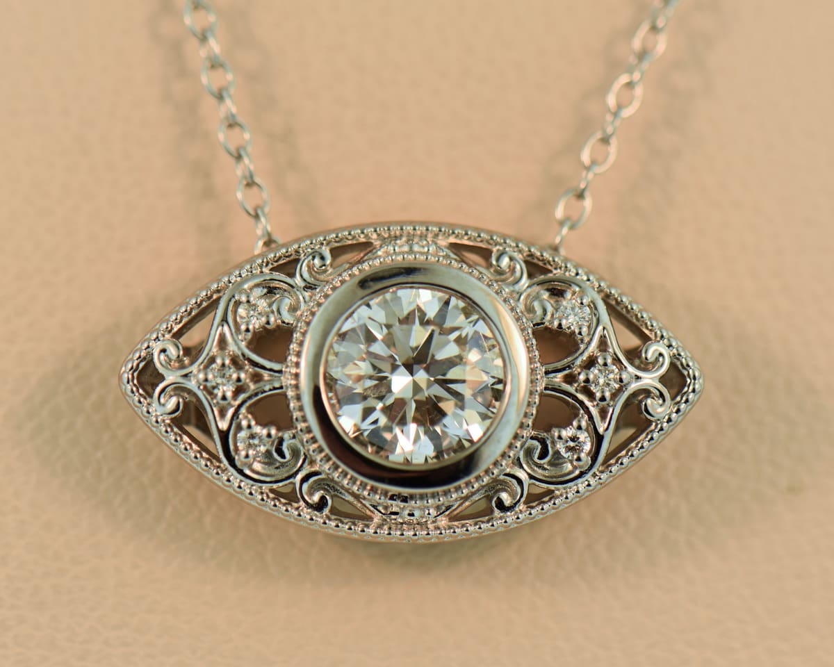 Diamond Eye Necklace with 1ct Center Diamond Exquisite Jewelry for Every Occasion FWCJ