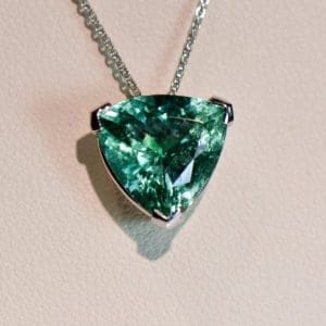 5ct seafoam minty teal tourmaline trillion solitaire slide pendant 2