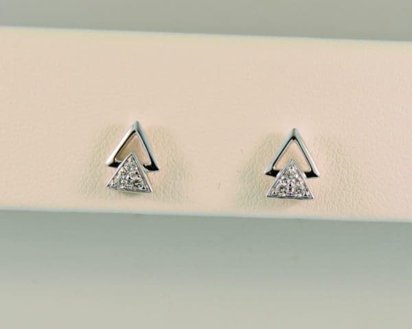 angular diamond white gold stud earrings 3