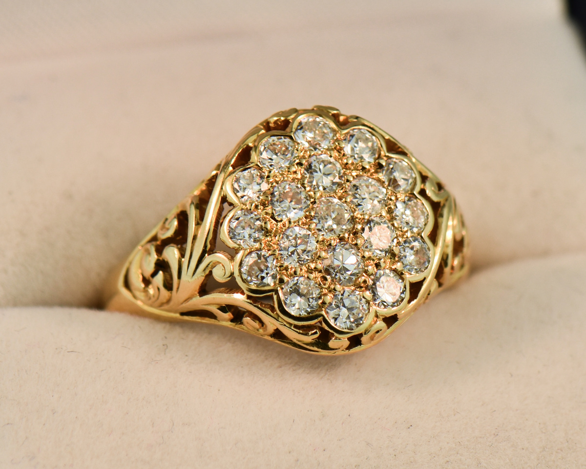 Antique Gold Finish Ring 4013-28 – Dazzles Fashion and Costume Jewellery