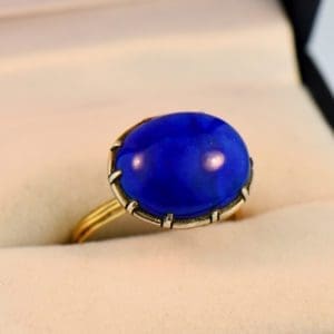georgian lapis closed back solitaire ring