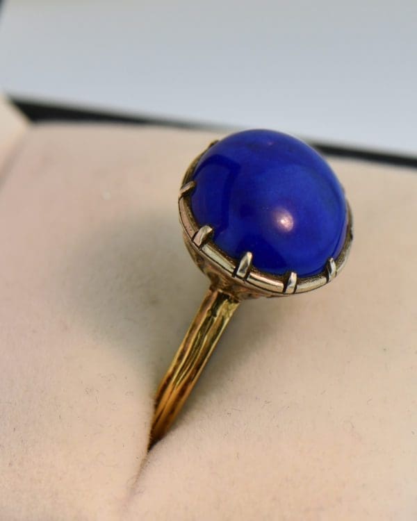 georgian lapis closed back solitaire ring 3