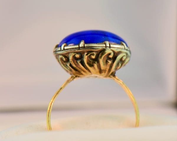georgian lapis closed back solitaire ring 4