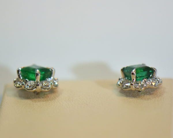 gia certified natural emerald diamond halo stud earrings 5.JPG