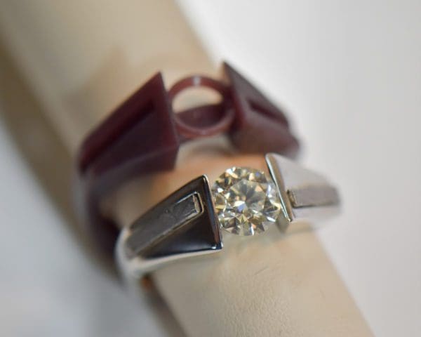 seans custom mens diamond ring with meteorite inlay 2