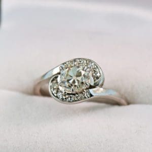 vintage 1ct old mine cut diamond engagement ring