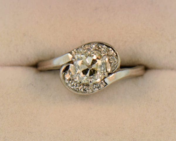 vintage 1ct old mine cut diamond engagement ring 5
