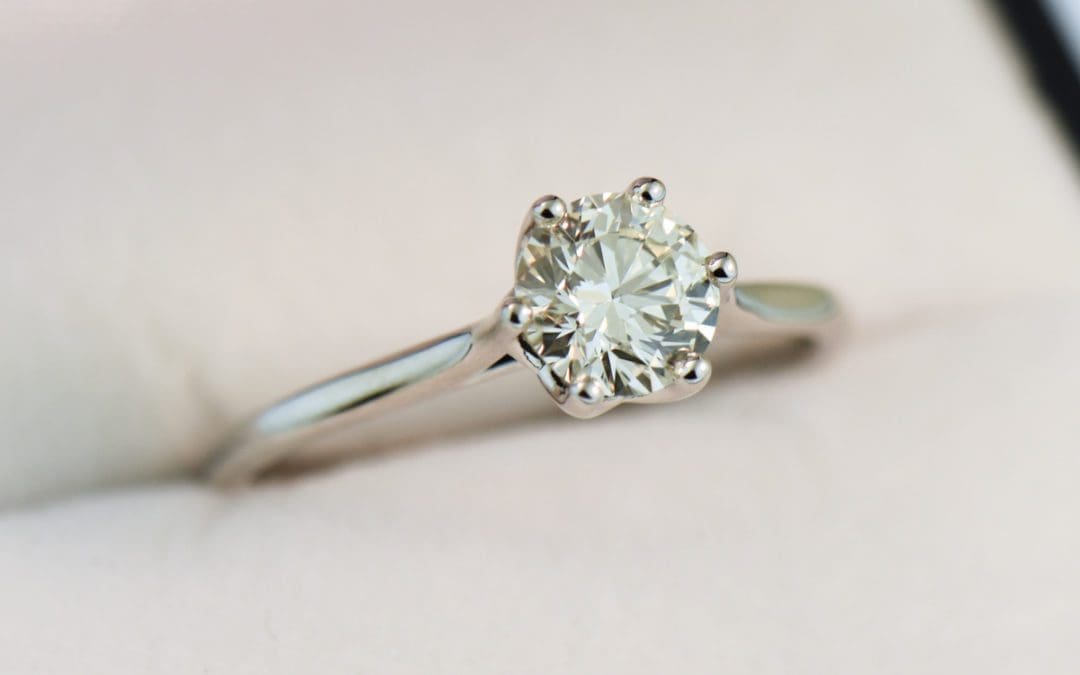 1ct round natural diamond modern solitaire engagement ring